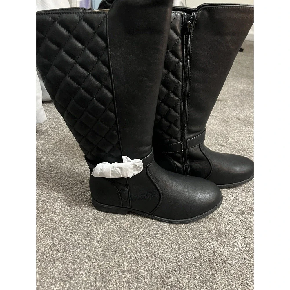 Sonoma Black Girls Knee High Boots Size 5‎ Memory Foam